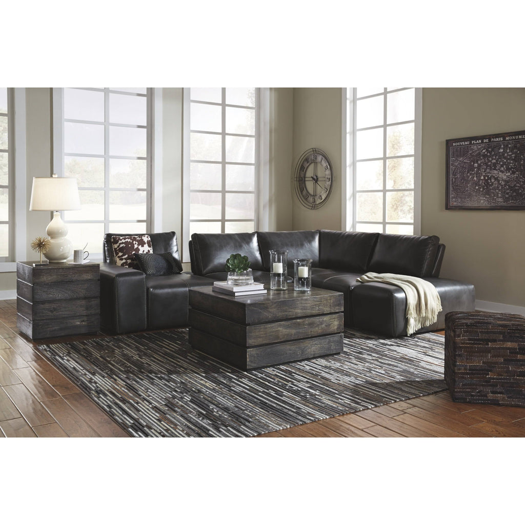 Transparent Black Square End Table M839