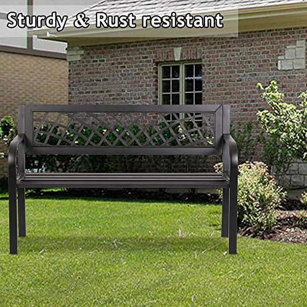 Black Cast Iron Outdoor Bench G62547