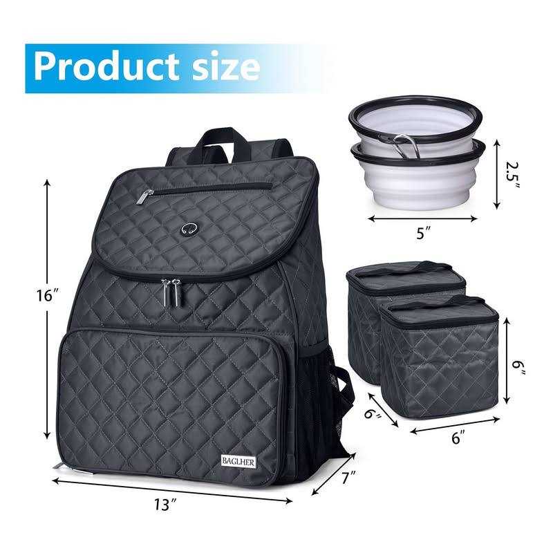 Airline Approved Dog Travel Backpack with 2 Collapsible Bowls and 2 Food Baskets Y76935