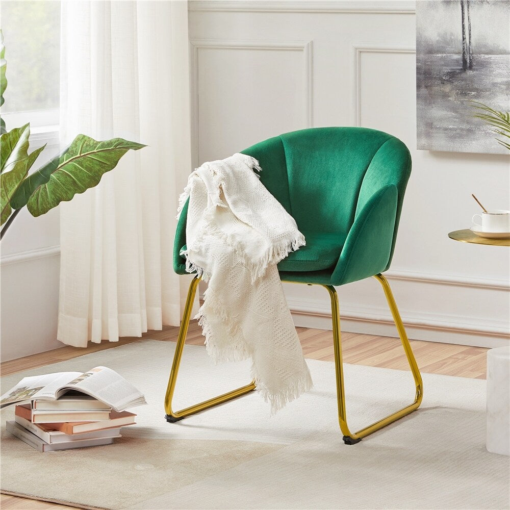 Pink Velvet Armchair with Metal Legs R194