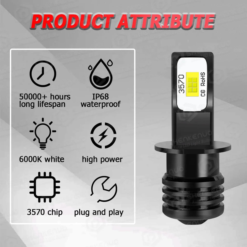 2x H3 LED 20W Fog Light Bulbs Y83651