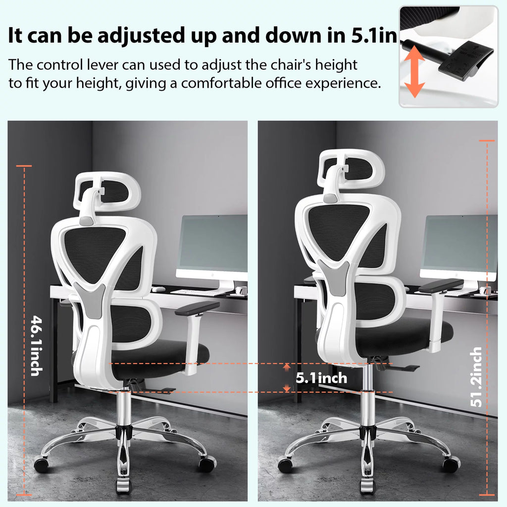 Black High Back Ergonomic Office Chair with Lumbar Support K425