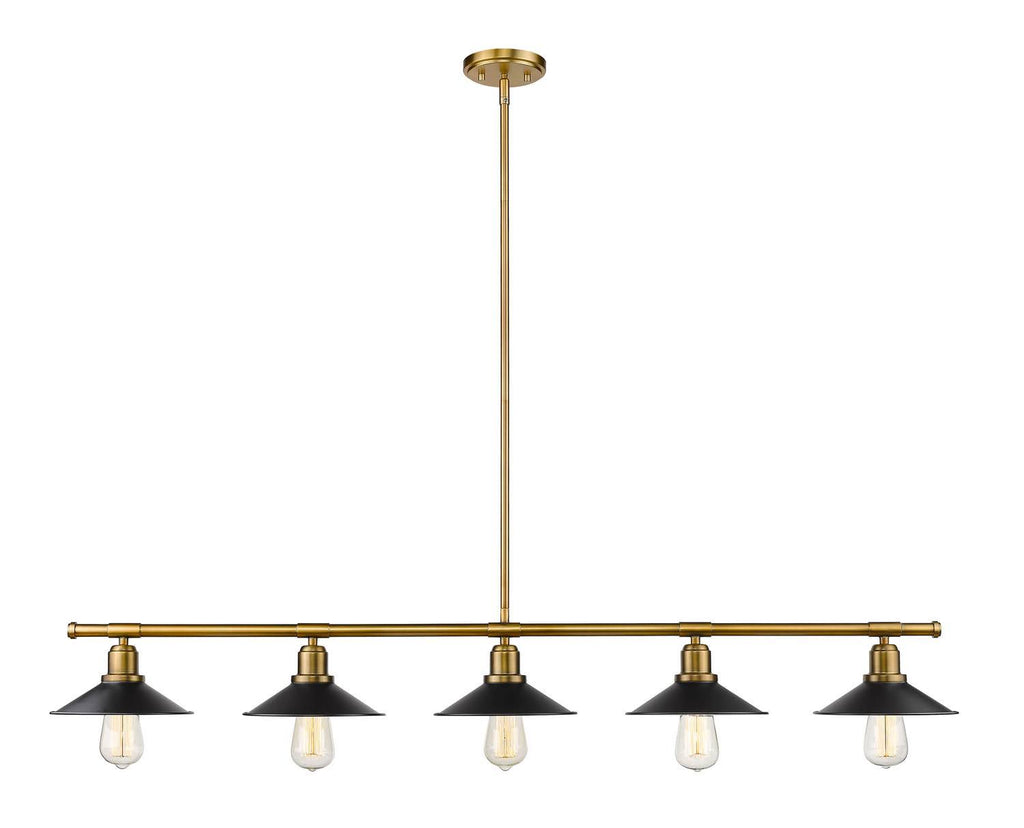 5 Light Island/Billiard in Factory Brass X24831