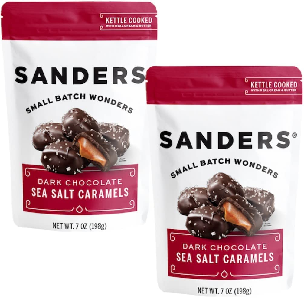 Dark Chocolate Sea Salt Caramels - 7 ounce bag - Pack of 2 T785