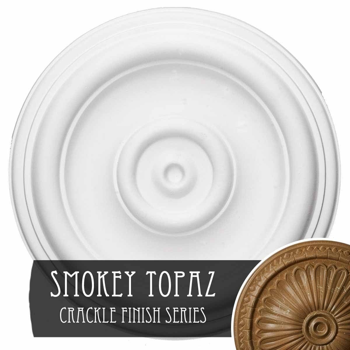 12x22OD x 1x22P Hand-Painted Smokey Topaz Crackle Ceiling Medallion S959