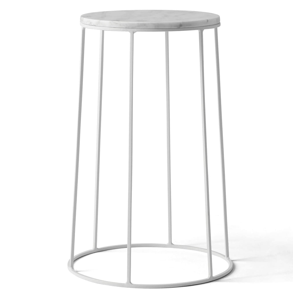 White Marble Top Wire Menu C278