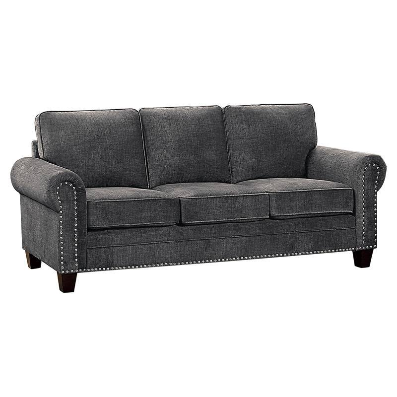 Dark Gray Microfiber Sofa B9302