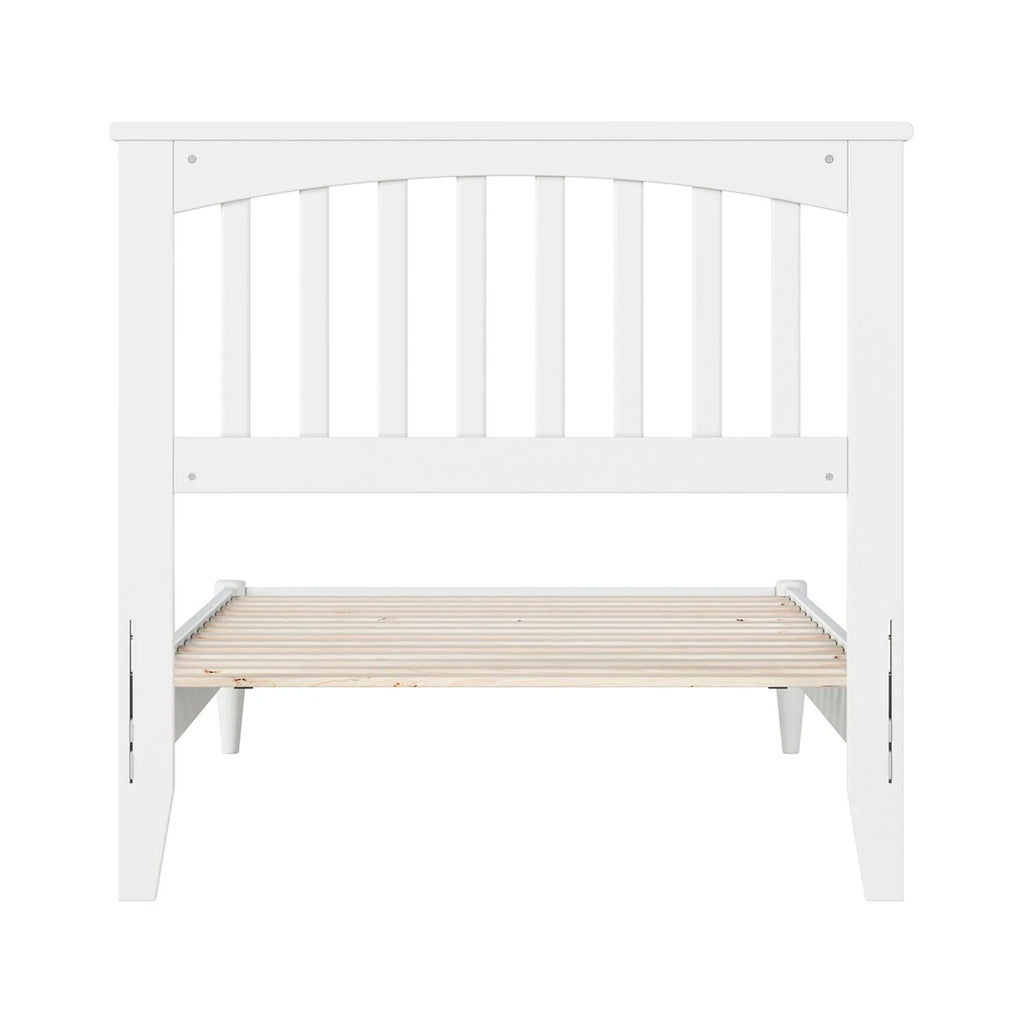 White Twin XL Solid Wood Low Profile Platform Bed L984864