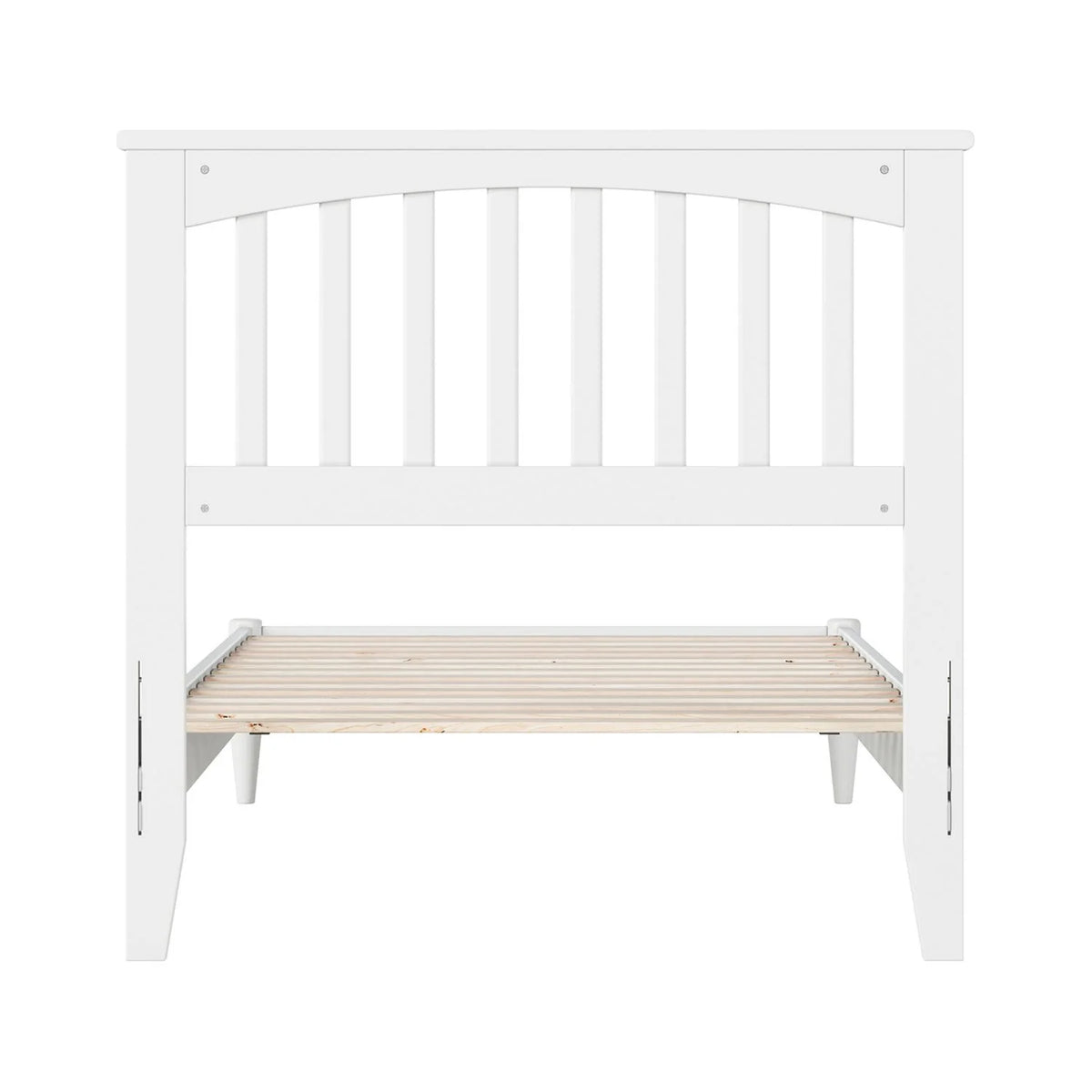 White Twin XL Solid Wood Low Profile Platform Bed L984864