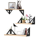 Set of 3 Solid Wood Wall Mounted Floating Shelf B8406