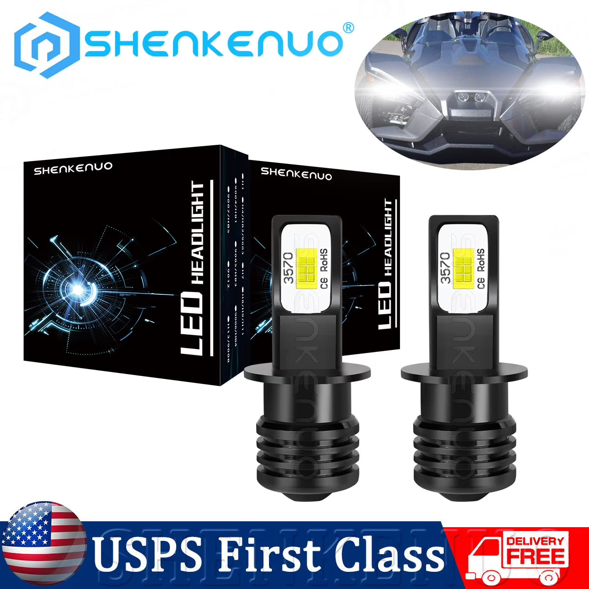 2x H3 LED 20W Fog Light Bulbs Y83651