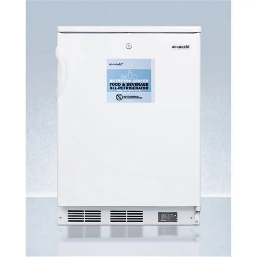 White Built-in or Freestanding All-Refrigerator with Front Lock and Digital Temperature Display O320