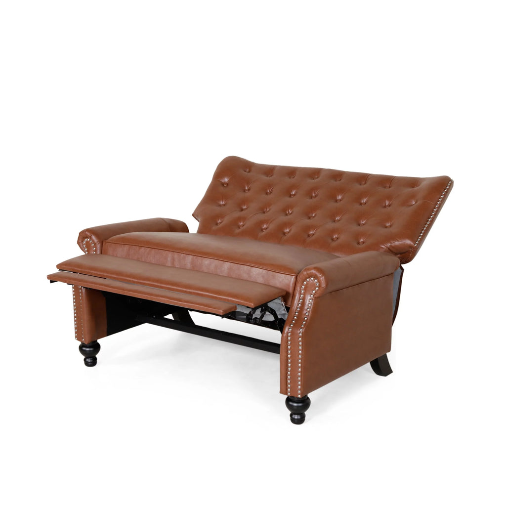 Oversized Faux Leather Recliner with Nailhead Trim Q975