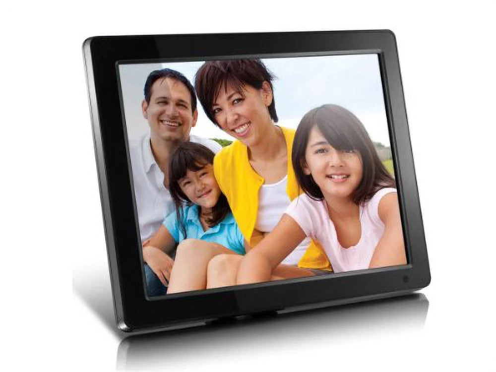 12" Hi-Res Digital Photo Frame with 4GB Memory and Remote, Black Y9384