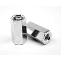 1 1/4 inch-7 Coarse Thread A563 Grade A Hex Rod Coupling Nut Low Carbon Steel Zinc Plated Pk 5 N995
