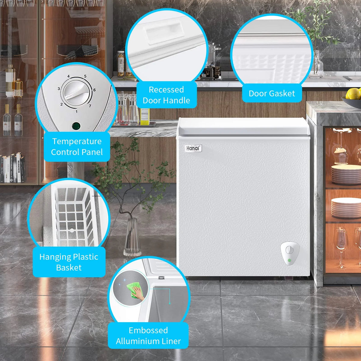 3.5 Cu.ft White Chest Freezer X70089