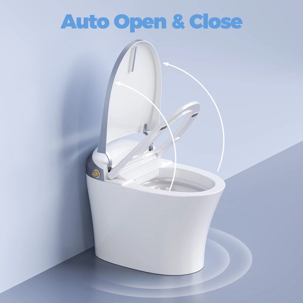 Smart Toilet with Heated Bidet, Dryer, Warm Water, Heated Seat, Auto Close, Tankless, Remote Control M18088