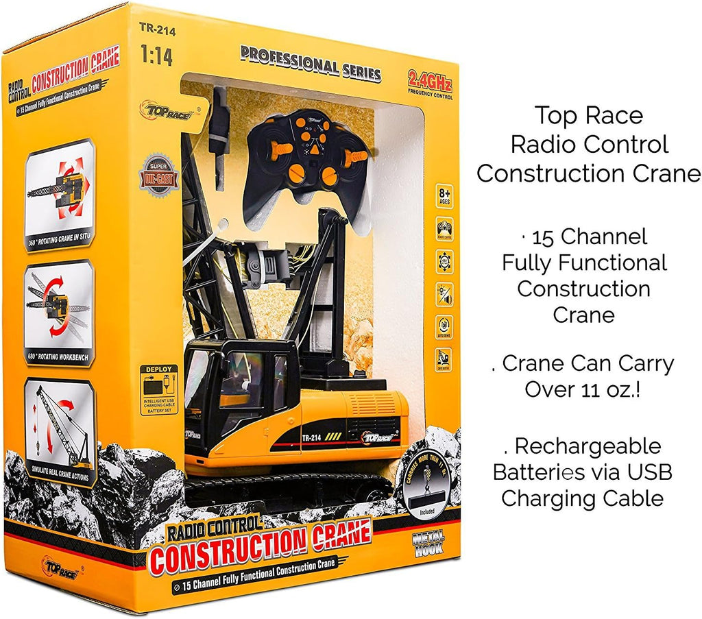 15 Channel 1:14 Scale Battery Powered RC Construction Toy Crane E1100