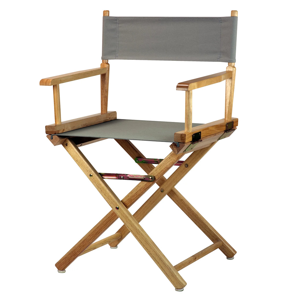 18" Director's Chair Natural Frame Gray Canvas D758