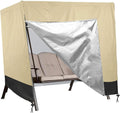 420D Waterproof Patio Swing Cover 87 x 60 x 72 Beige Black L471114