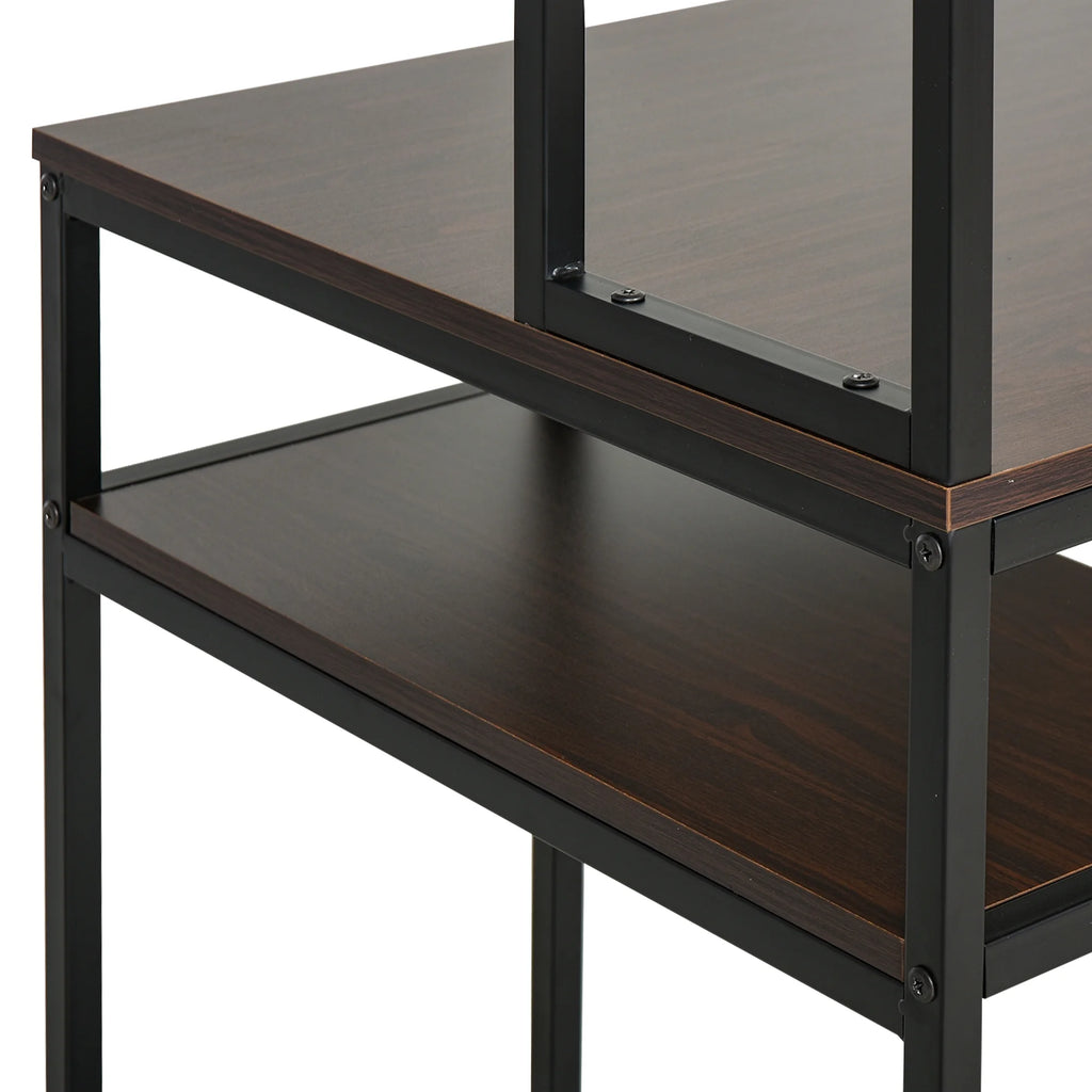 94.5in Industrial Double Computer Desk with Hutch and Storage Shelves P9484