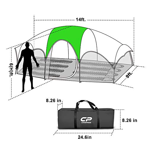 8 Person Weather Resistant Camping Tent with Carry Bag N586402