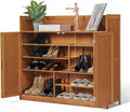 5 Tier Bamboo Shoe Cabinet with Doors J305