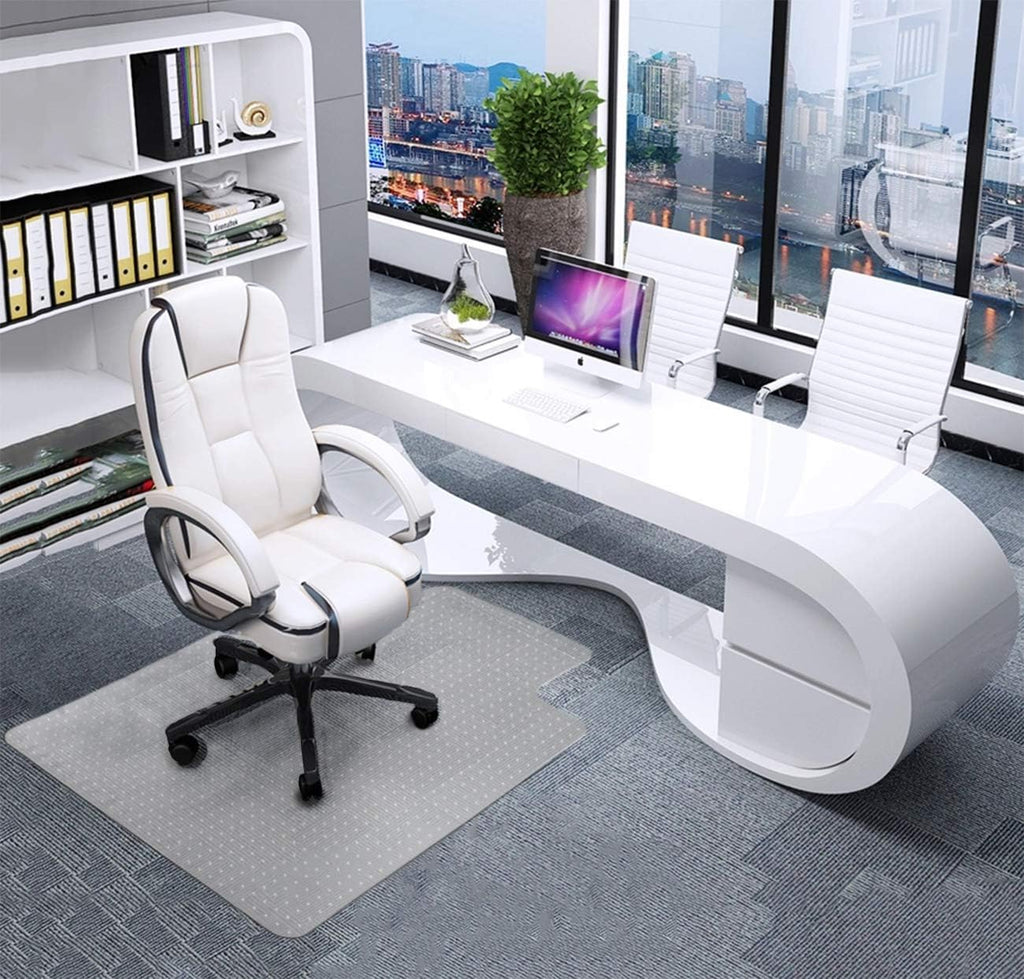 Transparent Thick Chair Mats for Carpet with Grippers (53'' x 45'' with Lip) D1354