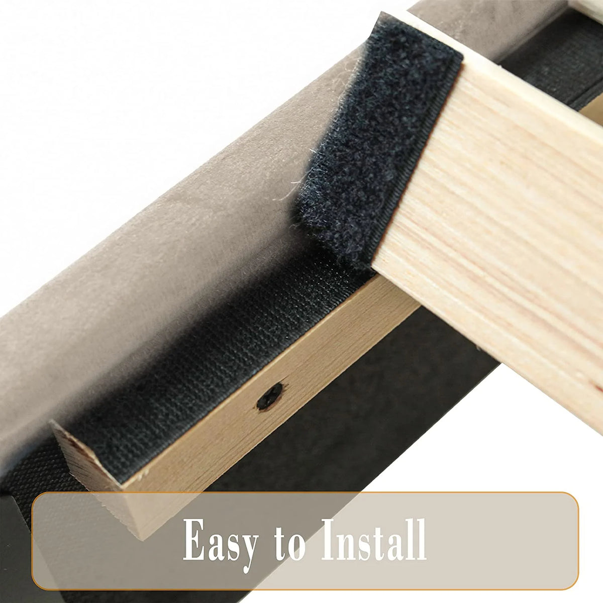 Beige Upholstered Wood Twin Bed Frame L855
