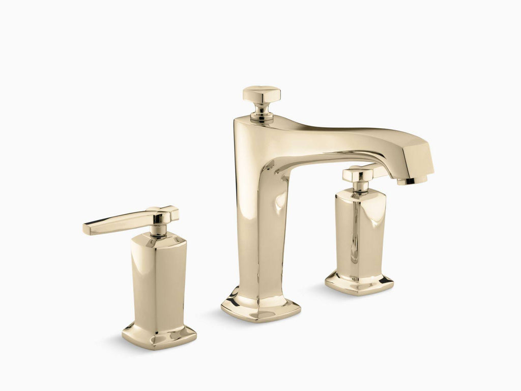 French Gold Deck Mount Bath Faucet Trim D66726