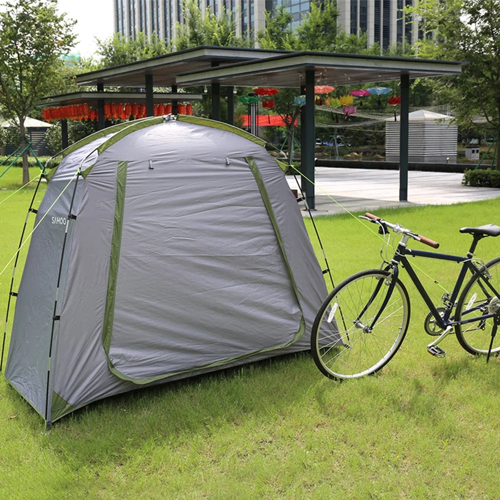 Silver Coated Polyester Waterproof Bike Shelter Storage Shed V1469