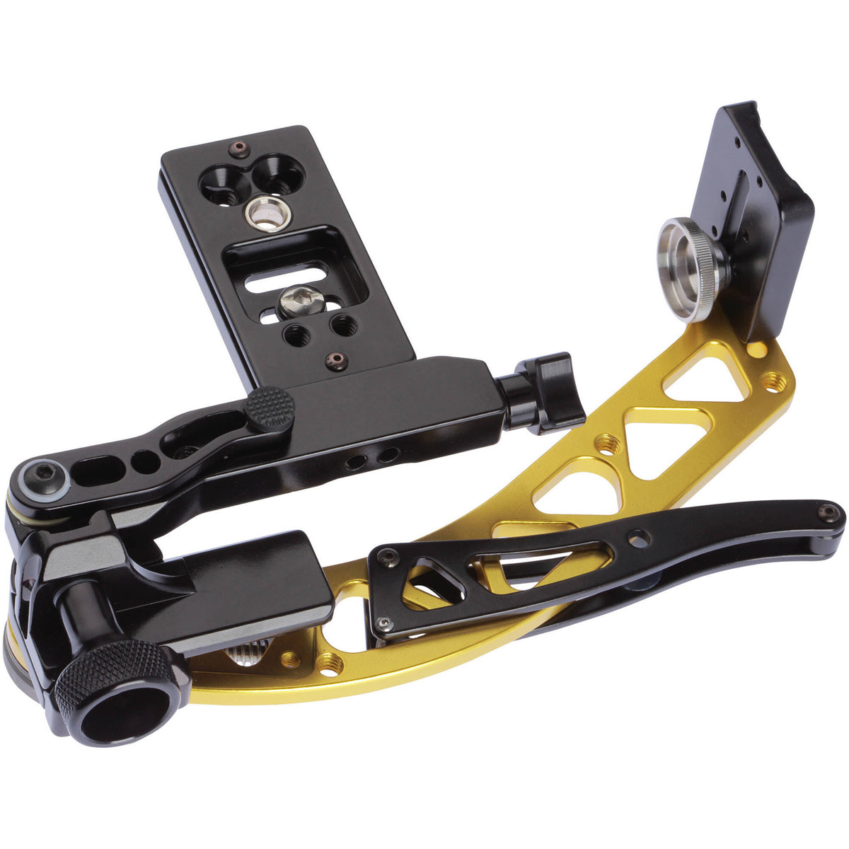 Gold Right-Handed Rotating Flash Bracket with Universal QR Plate Q61272
