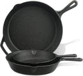 Cast Iron Skillet 3-Pack Set (8, 10, 12) Pre-Seasoned Cookware R199663