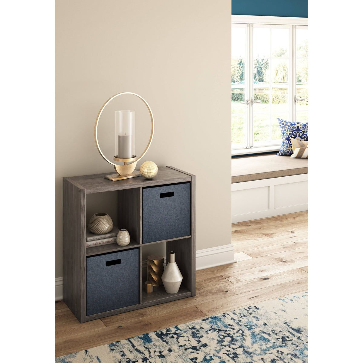 Bleached Brown Cube Bookcase Y485296