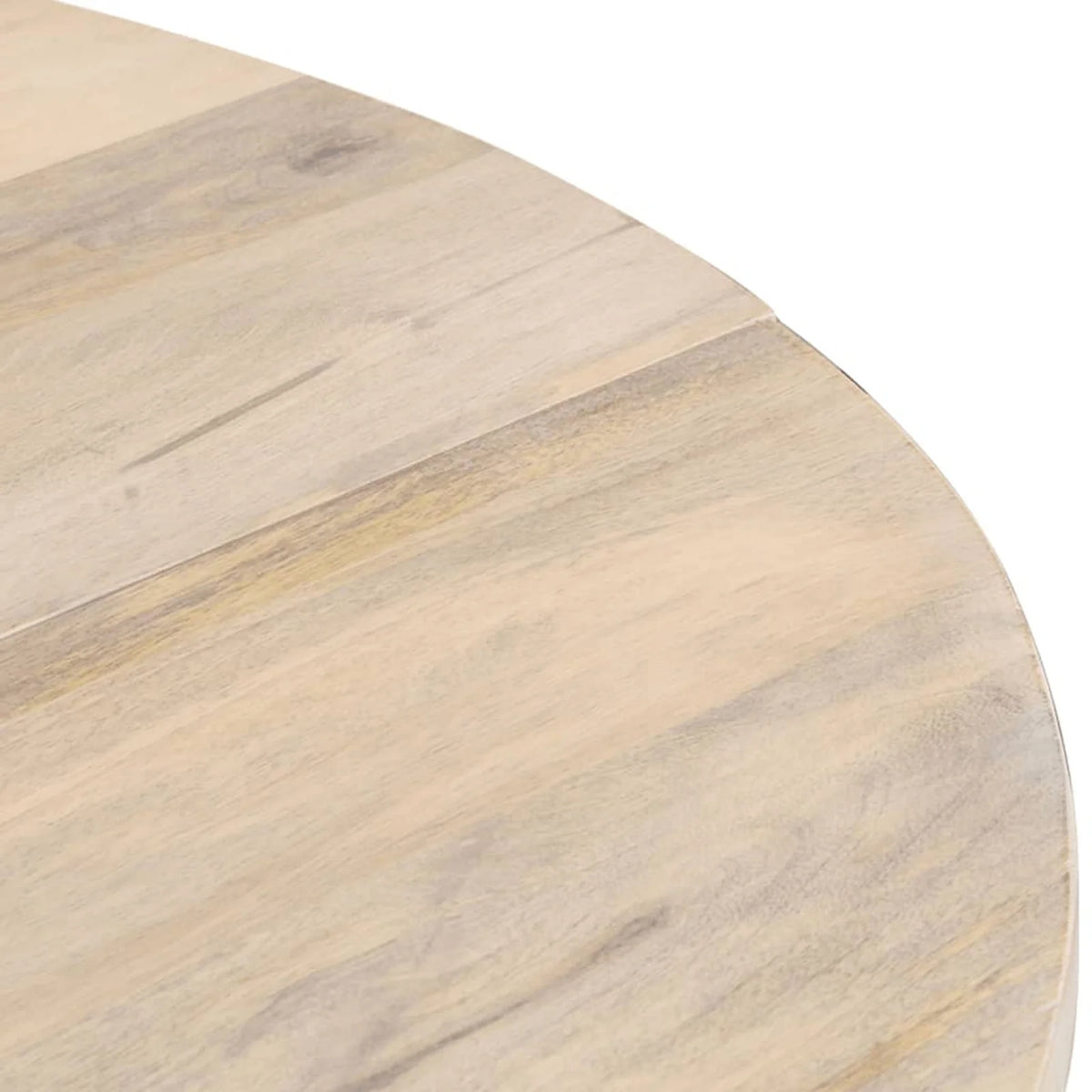 Round 43.3"x29.9" Solid Mango Wood Dining Table U986