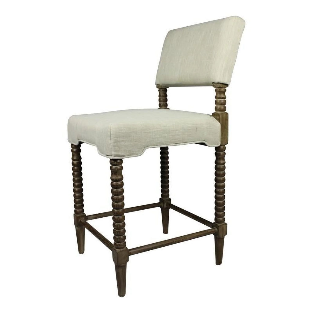 41" Fabric & Wood Counter Stool Set of 2 D62185