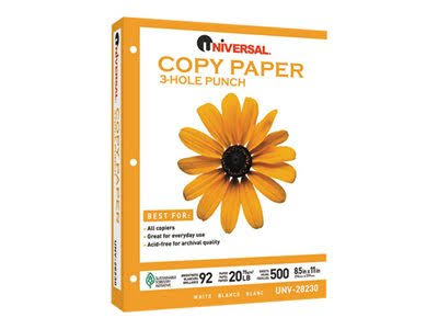 3-Hole Punch White Copy Paper 5000 Sheets/Carton C228