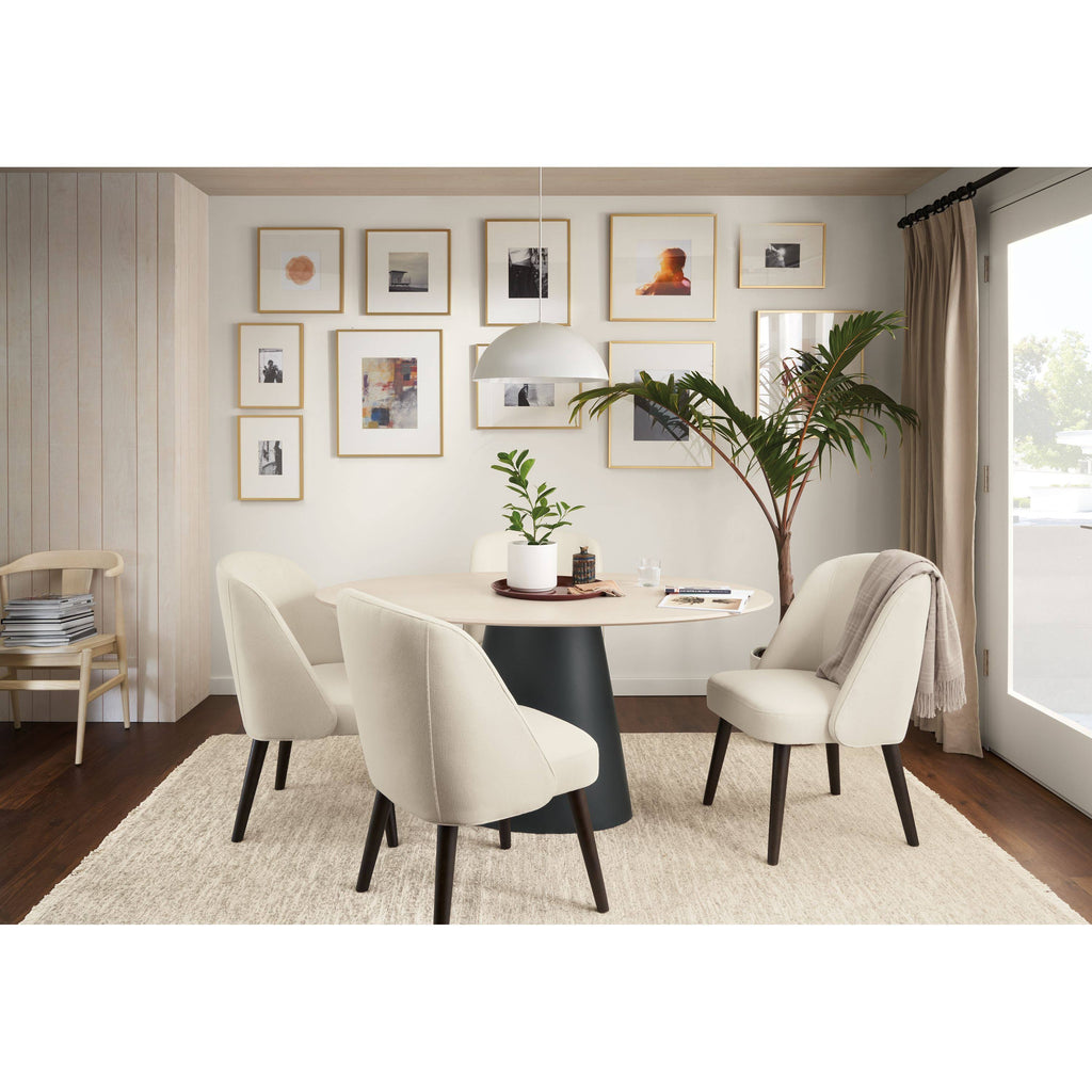 Modern Cora Side Chair in Tatum Spice with Charcoal Legs Orange Performance Fabric L2101