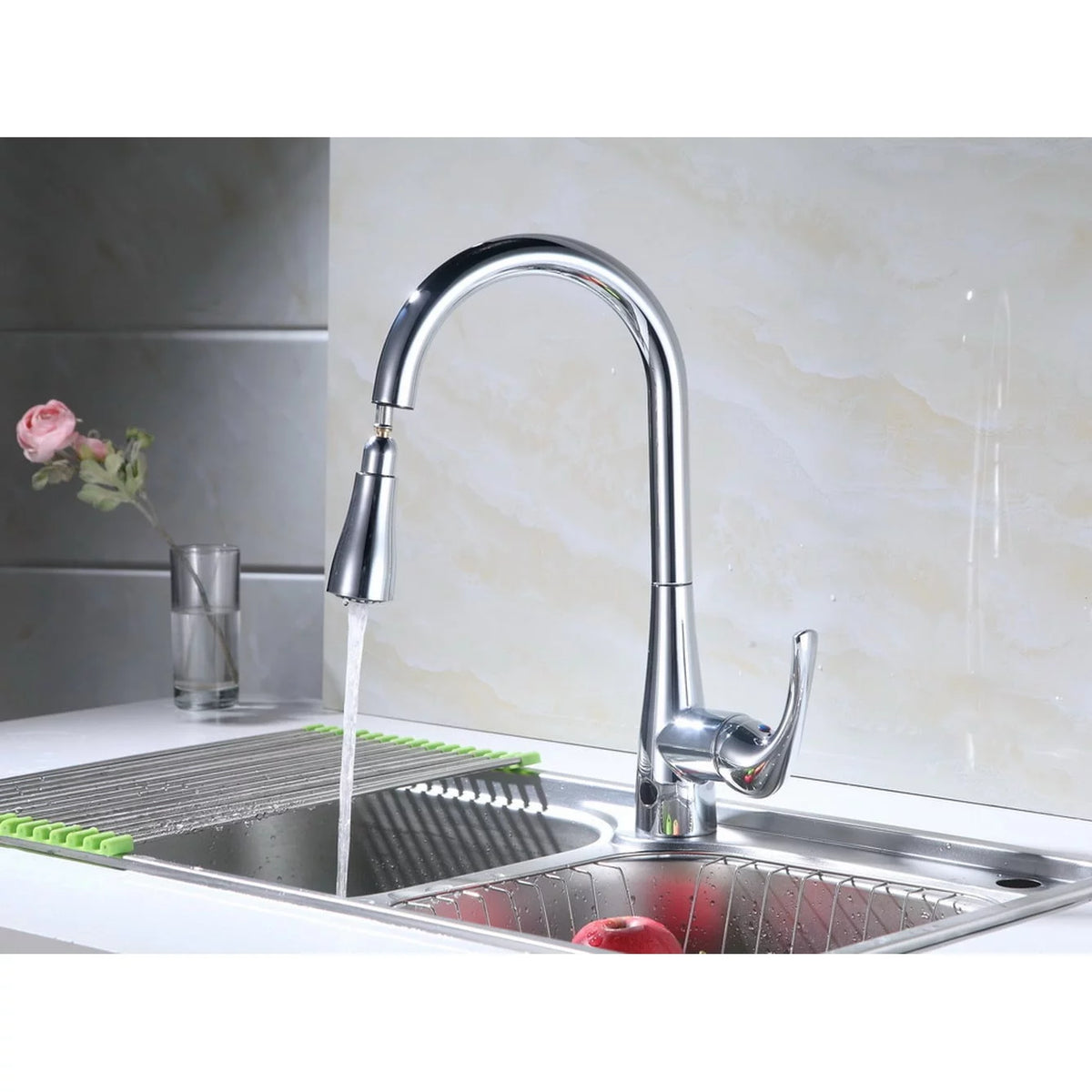 Single-Handle Pull-Down Sprayer Kitchen Faucet Chrome K932