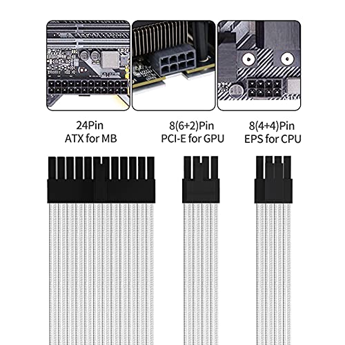 Black 5-Cable-Set 24Pin ATX CPU PCIE Cable Extension Kit E903802