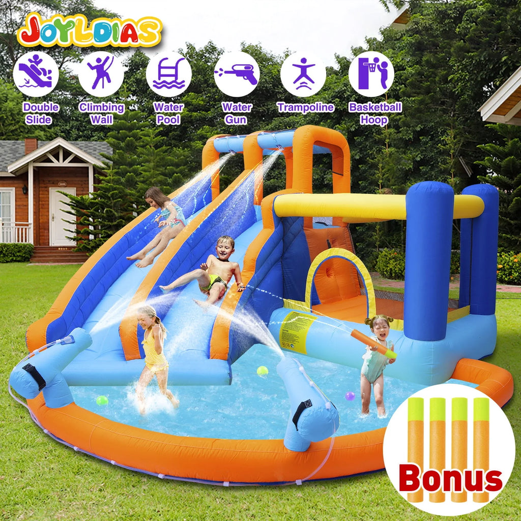 Kids Inflatable Water Slide Bouncer with Pool and Climbing Wall A5564