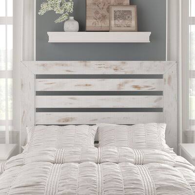 Distressed White King Slat Headboard T145351