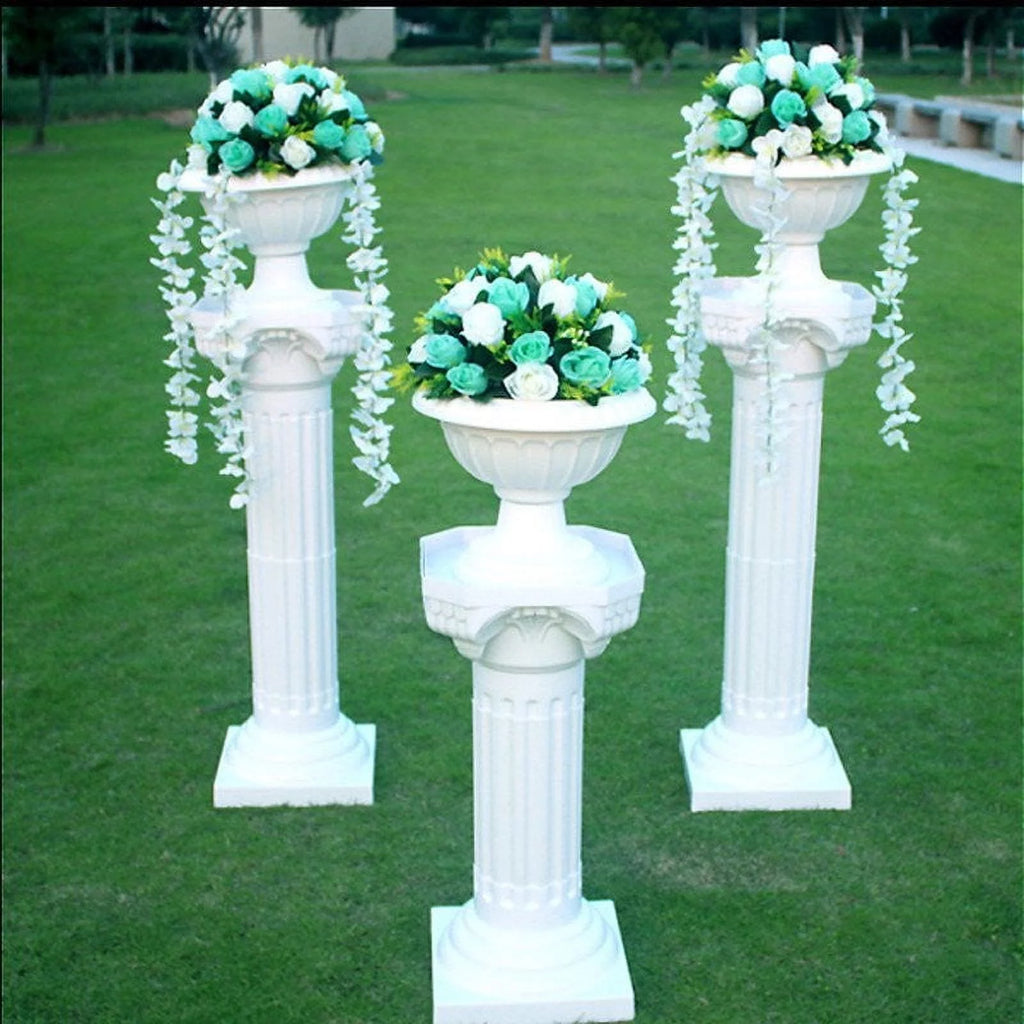 4 Pack 23" Tall White Pedestal Column Plant Stand Pot K6956