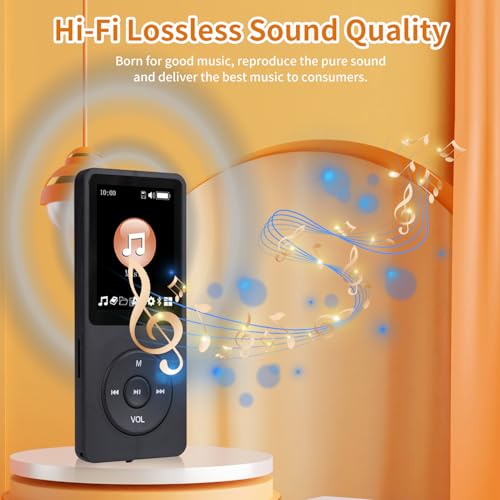 128GB Bluetooth MP3 Player with Built-in HD Speaker, Voice Recorder, HiFi Sound, E-Book, Earphones K995
