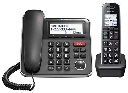 2 Handset Corded/Cordless Phone System with Answering Machine V3672