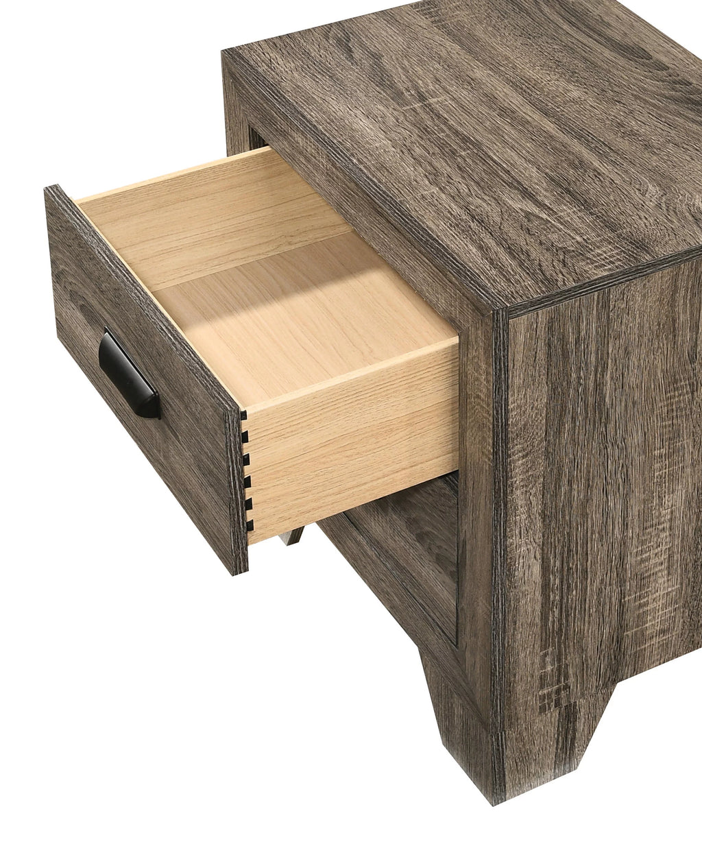 6Pc Queen Size Panel Bed Dresser Mirror Nightstand Chest Set Wooden Gray W456892