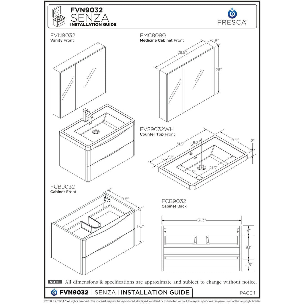 Glossy Gray Wall Hung Bathroom Cabinet with Integrated Sink F580