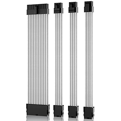 Black 5-Cable-Set 24Pin ATX CPU PCIE Cable Extension Kit E903802
