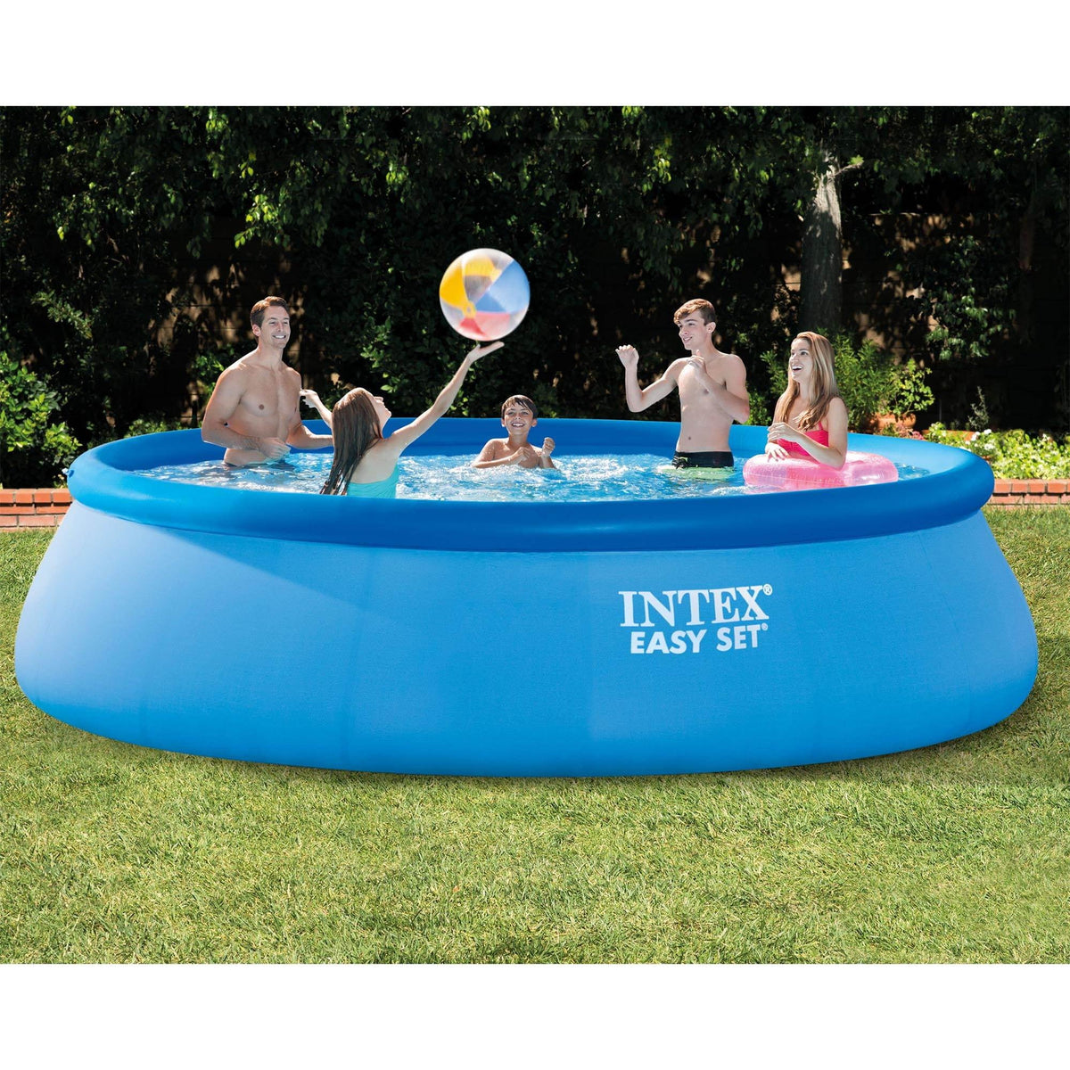 15ft x 42in Inflatable Above Ground Swimming Pool with Pump E795797