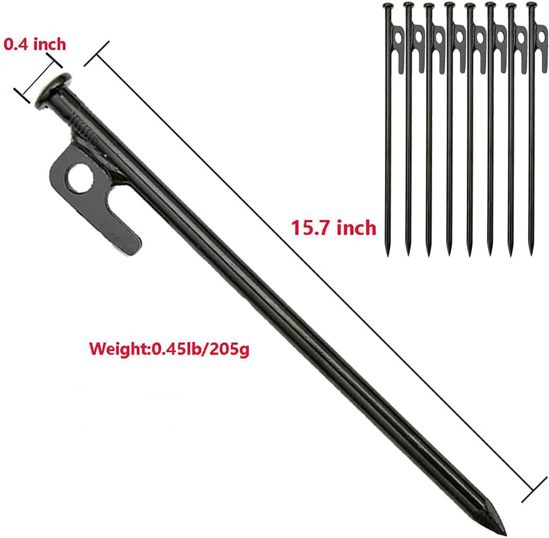 15.7 Inches 20 Pcs Heavy Duty Steel Tent Stakes K7931